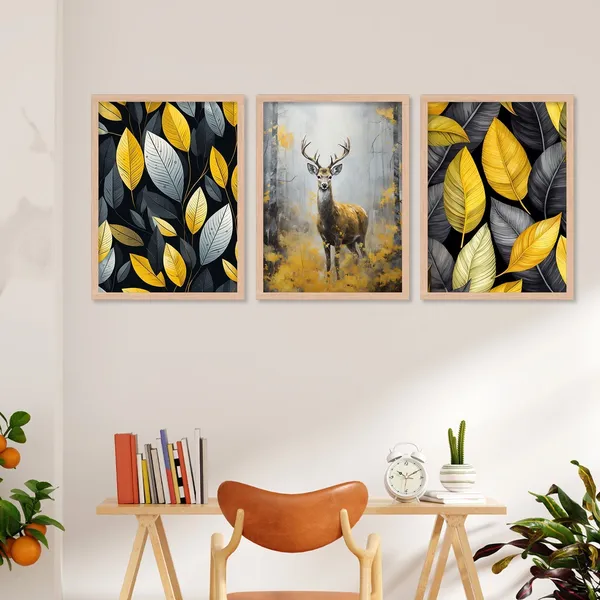 Swamp_Deer_With_Leaf_Wall_Art