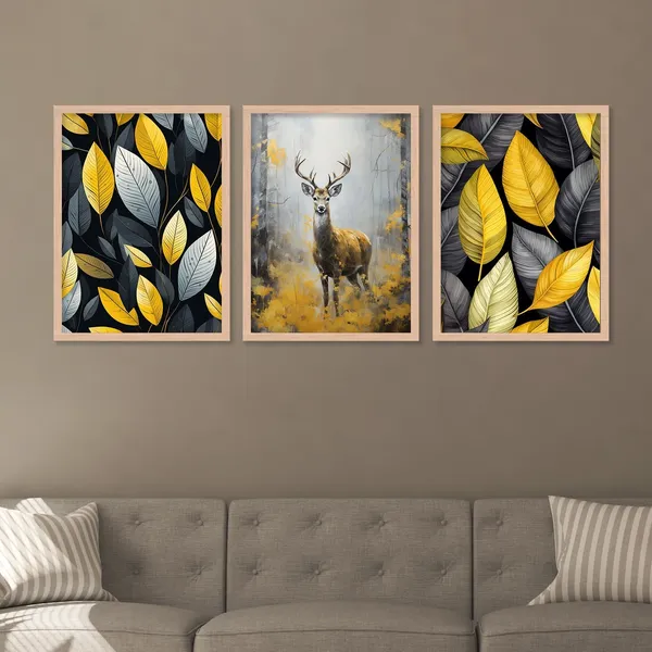 Swamp_Deer_With_Leaf_Wall_Art