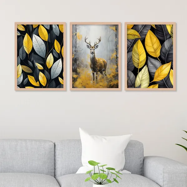 Swamp_Deer_With_Leaf_Wall_Art