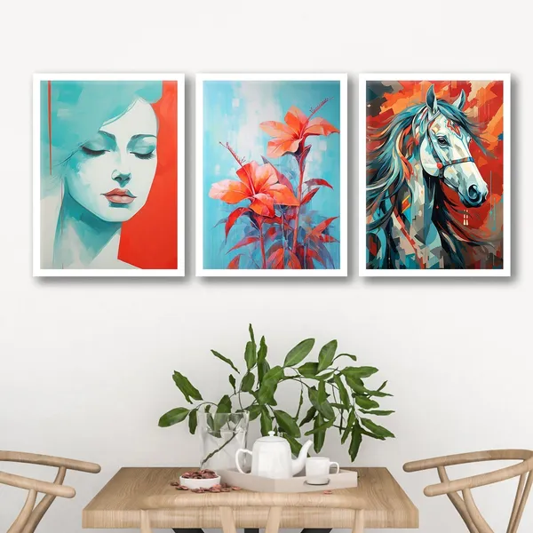 Lady_Face_Horse_And_Flower_Art_Wall_Painting