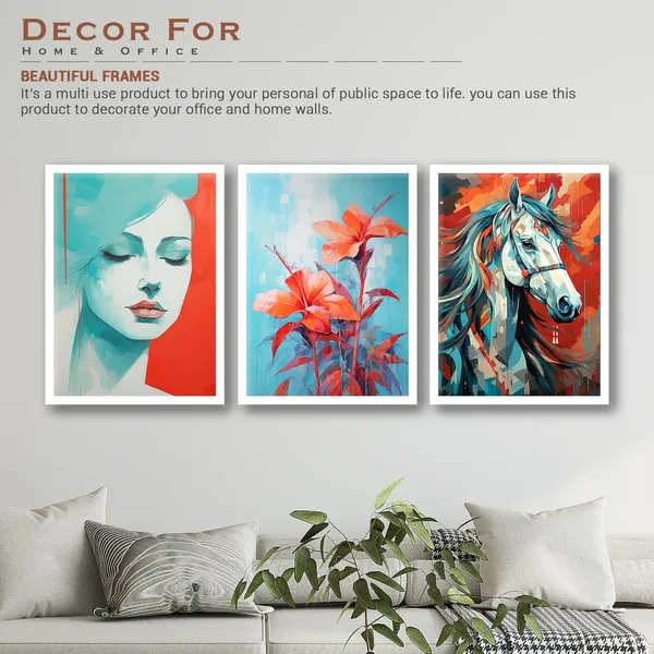 Lady_Face_Horse_And_Flower_Art_Wall_Painting