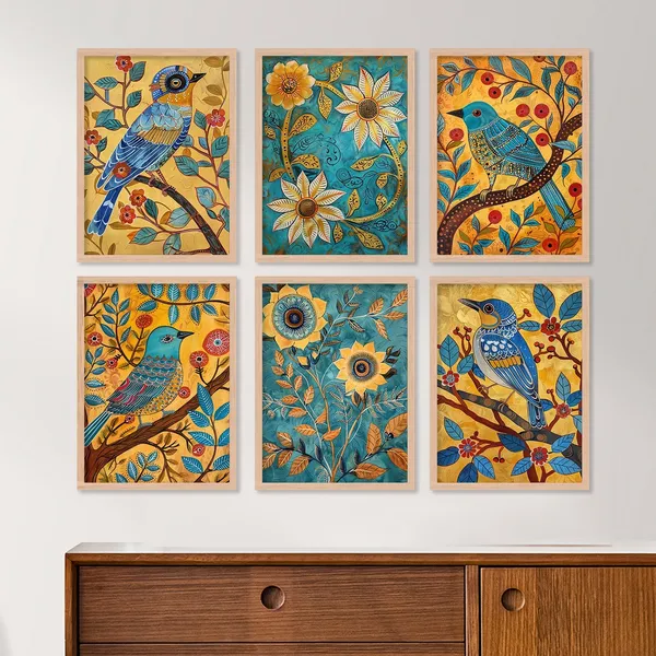 New_Bird_Madhubani_Wall_Art