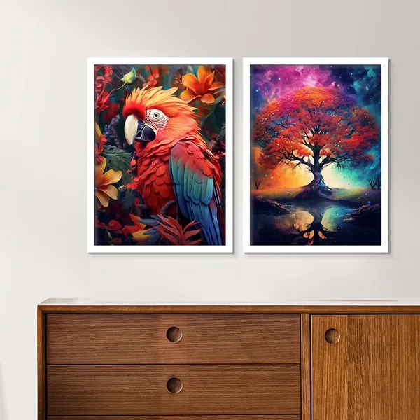 Amazing_Red_Parrot_And_Banyan_Tree
