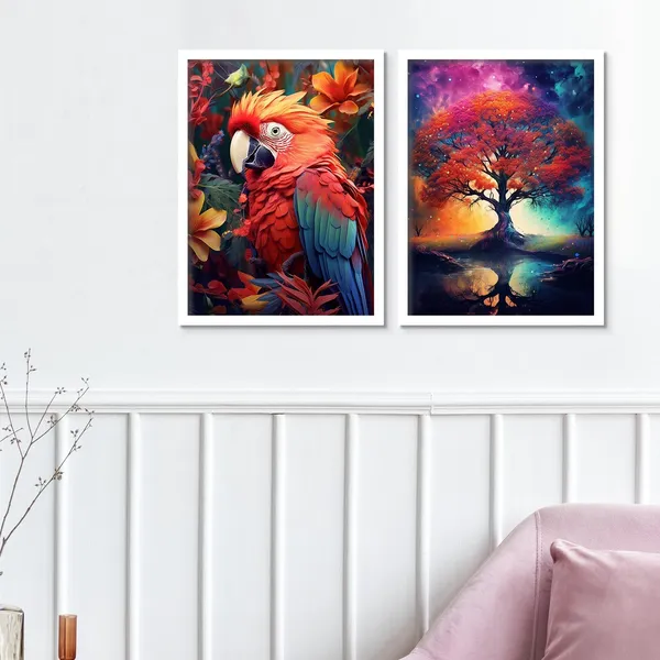 Amazing_Red_Parrot_And_Banyan_Tree