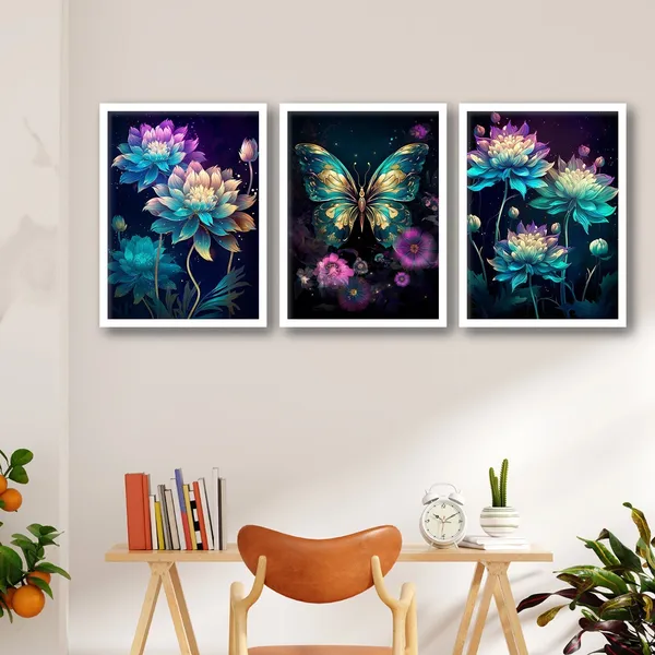 Shining_Butterfly_And_Flower_Wall_Art