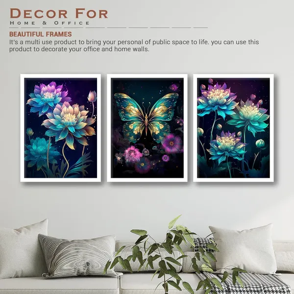 Shining_Butterfly_And_Flower_Wall_Art