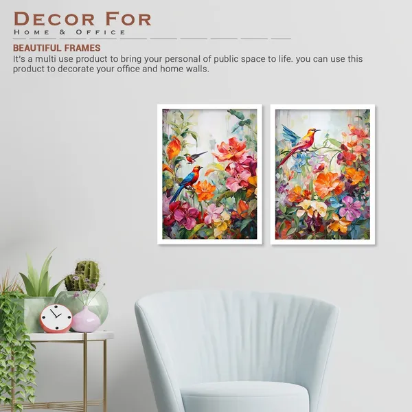New_Rainbow_Colour_Flower_And_Bird_Art