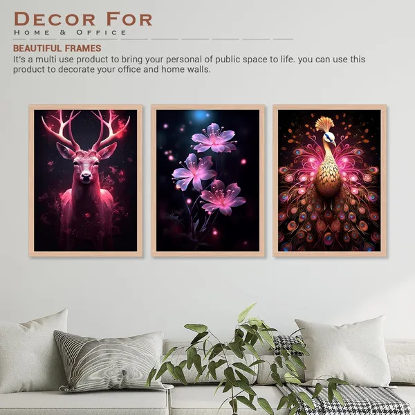 New_Shining_Peacock_Flower_And_Swamp_Deer