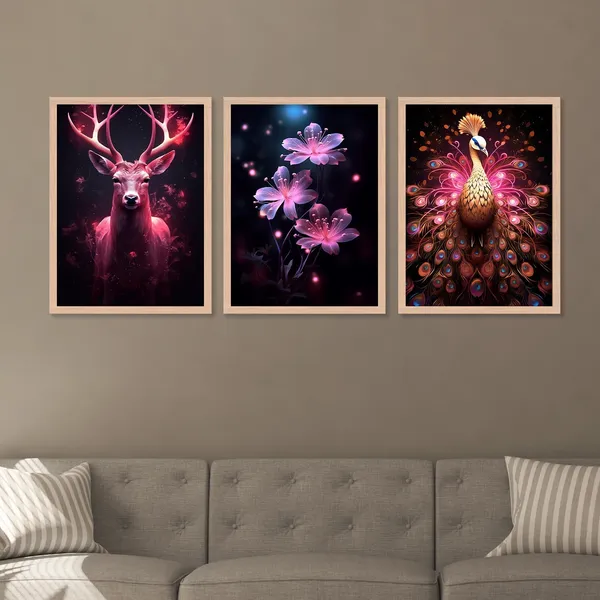 New_Shining_Peacock_Flower_And_Swamp_Deer