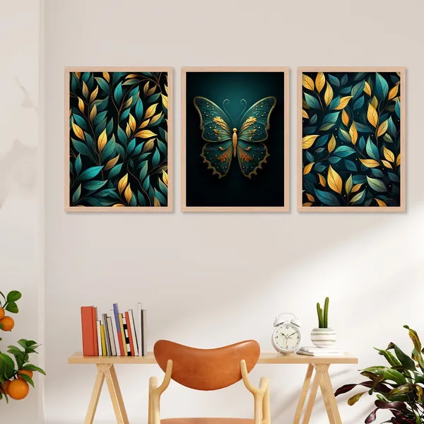 Golden_And_Green_Butterfly_And_Leaf