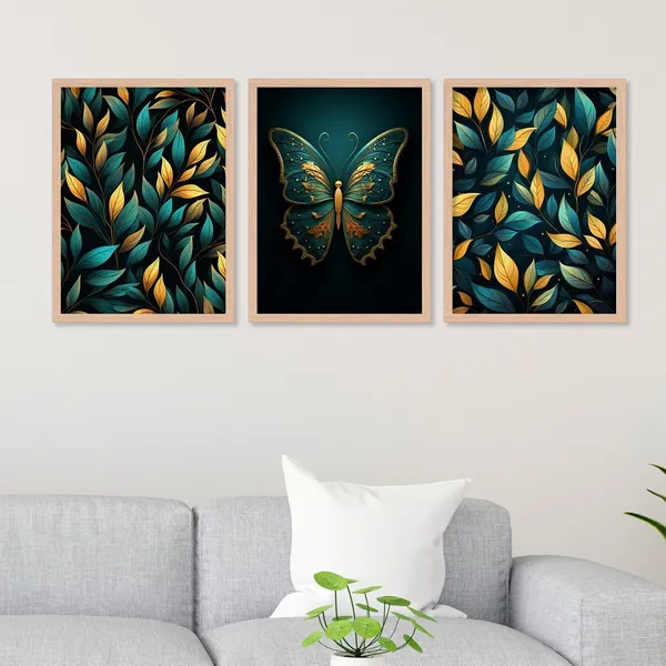 Golden_And_Green_Butterfly_And_Leaf