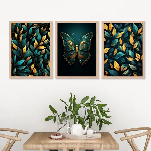 Golden_And_Green_Butterfly_And_Leaf