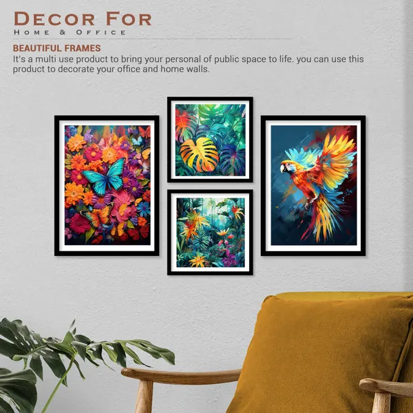 Rainbow_Colour_Butterfly_And_Bird_Wall_Art