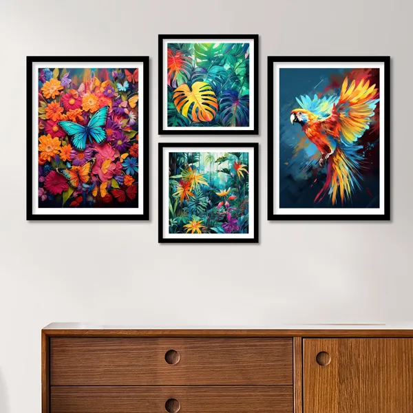 Rainbow_Colour_Butterfly_And_Bird_Wall_Art