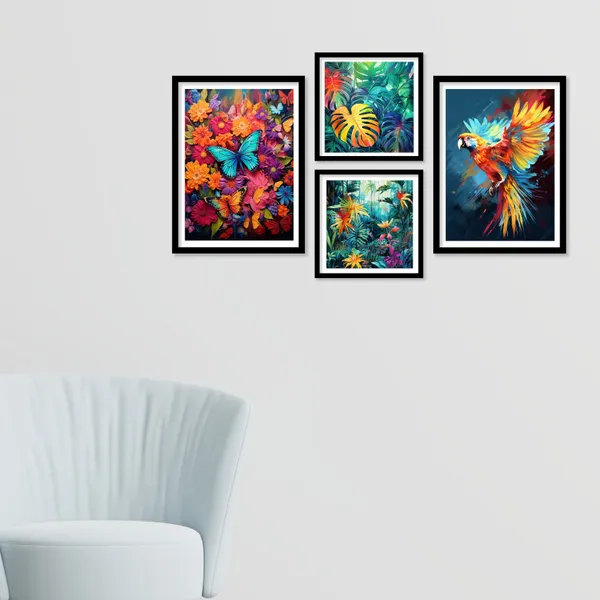 Rainbow_Colour_Butterfly_And_Bird_Wall_Art