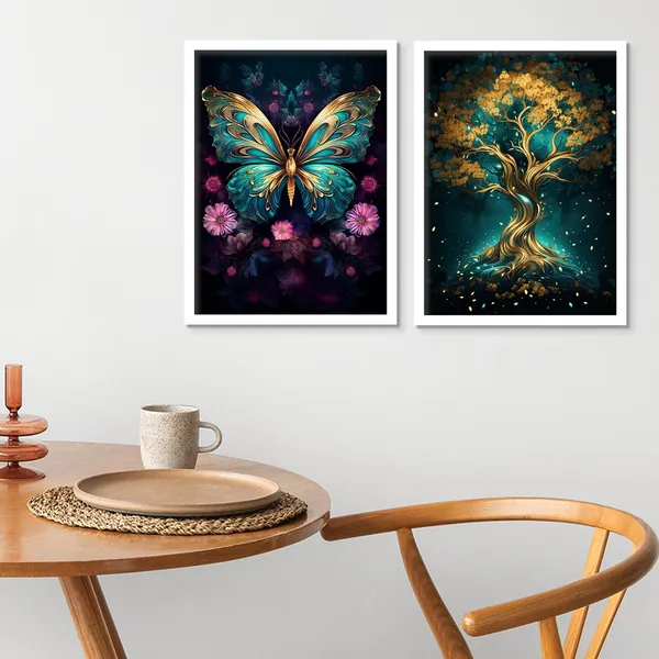 Golden_Butterfly_And_Golden_Tree_Wall_Art