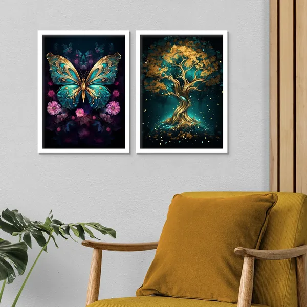 Golden_Butterfly_And_Golden_Tree_Wall_Art
