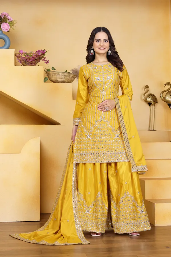 Yellow_Embroidered_Kurti_Sharara_Set_With_Dupatta