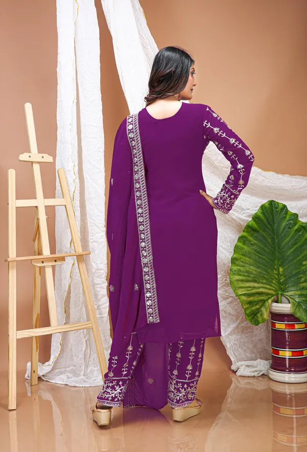 Purple_Rayon_Kurti_Pant_Set_With_Dupatta
