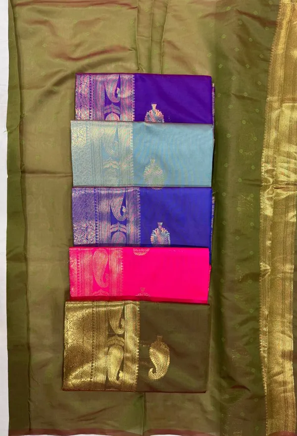 Mehandi_Beautiful_Rich_Pallu_And_Jacquard_Work_Saree