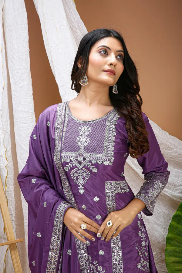 Purple_Embroidered_Kurti_Sharara_Set_With_Dupatta