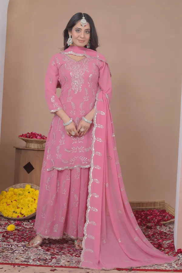 Light_Pink_Embroidered_Kurti_Sharara_Set_With_Dupatta