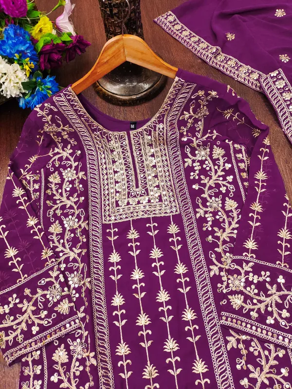 Purple_Rayon_Kurti_Pant_Set_With_Dupatta