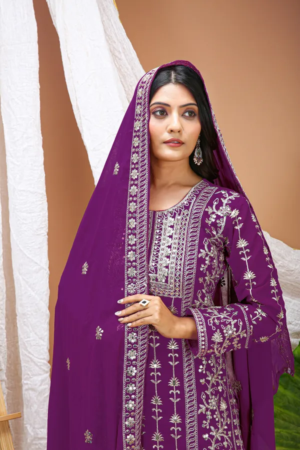 Purple_Rayon_Kurti_Pant_Set_With_Dupatta