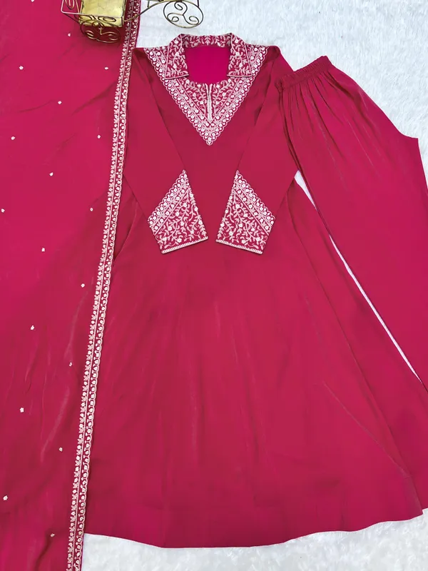Pink_Elegant_Anarkali_Suit_With_Dupatta