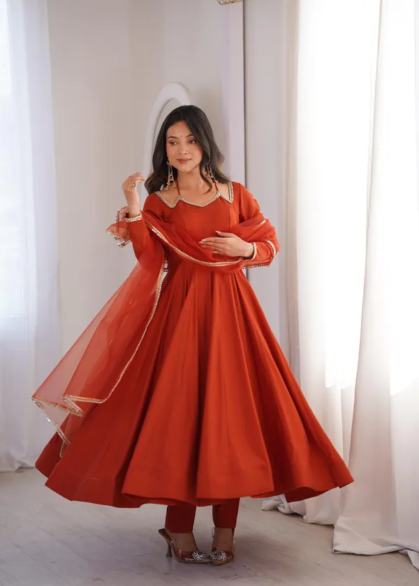 Orange_Designer_Anarkali_Gown_Set