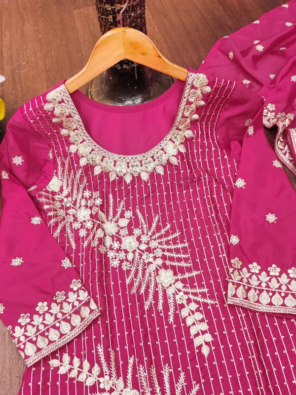 Pink_Natural_Crepe_Kurta_And_Sharara_Set