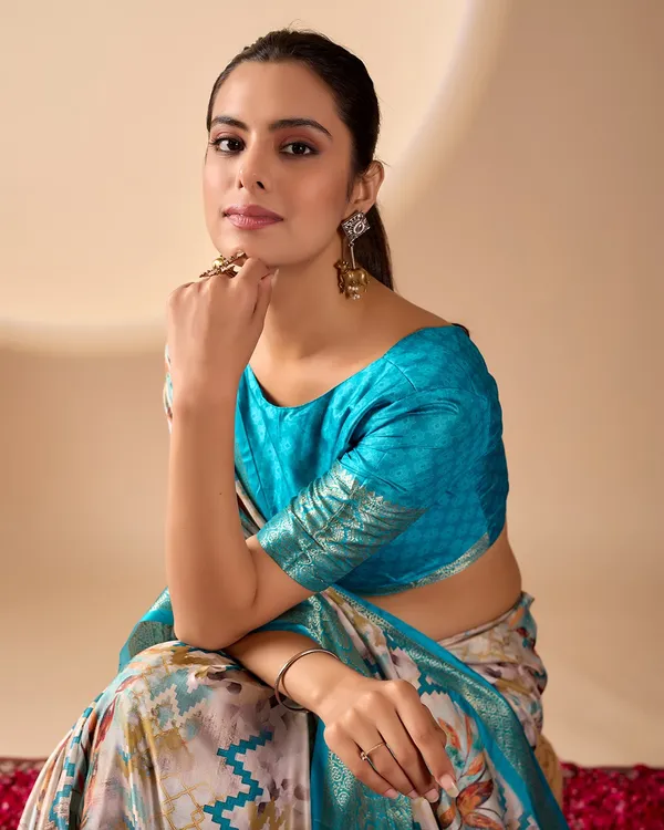 Sky_Blue_Soft_Lichi_Silk_Saree_For_Women_And_Girls