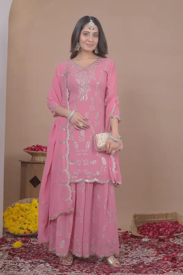 Light_Pink_Embroidered_Kurti_Sharara_Set_With_Dupatta