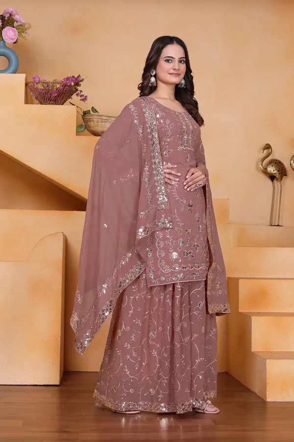 Dusty_Peach_Embroidered_Kurti_Sharara_Set_With_Dupatta