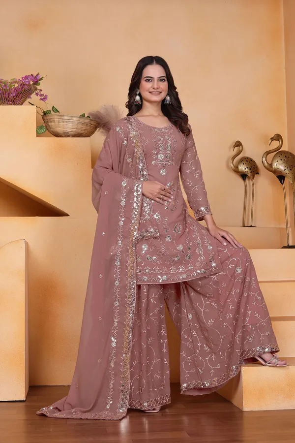 Dusty_Peach_Embroidered_Kurti_Sharara_Set_With_Dupatta
