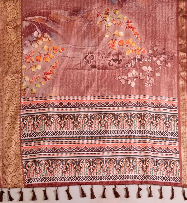 Rust_Brown_Linen_Cotton_With_Beautiful_Digital_Printed_Patola_Saree