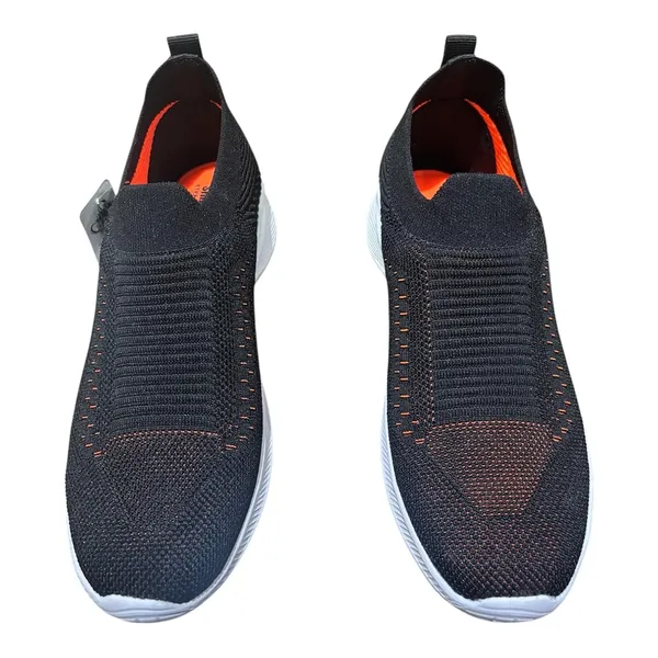 Black_Knit_Upper_With_Memory_Foam_Sole_Flat_Walking_Shoes_For_Men
