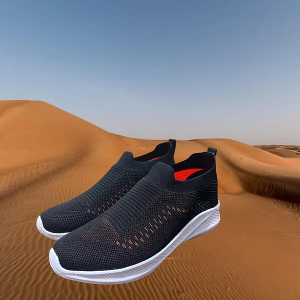 Black_Knit_Upper_With_Memory_Foam_Sole_Flat_Walking_Shoes_For_Men