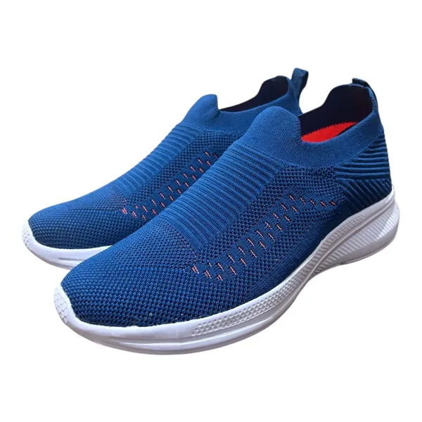 Blue_Knit_Upper_With_Memory_Foam_Sole_Flat_Walking_Shoes_For_Men
