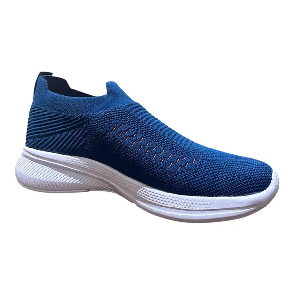 Blue_Knit_Upper_With_Memory_Foam_Sole_Flat_Walking_Shoes_For_Men