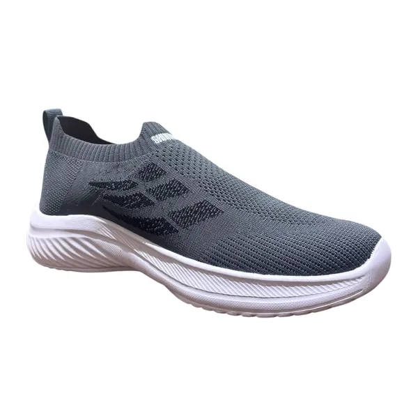 Grey_Knit_Upper_With_Memory_Foam_Sole_Flat_Walking_Shoes_For_Men