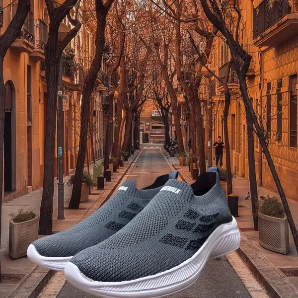 Grey_Knit_Upper_With_Memory_Foam_Sole_Flat_Walking_Shoes_For_Men