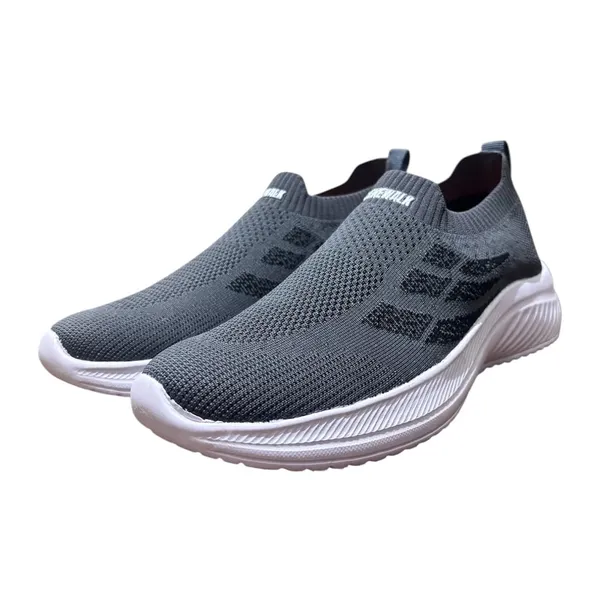 Grey_Knit_Upper_With_Memory_Foam_Sole_Flat_Walking_Shoes_For_Men