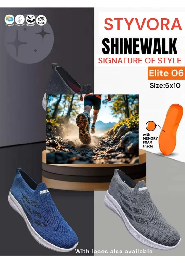 Grey_Knit_Upper_With_Memory_Foam_Sole_Flat_Walking_Shoes_For_Men