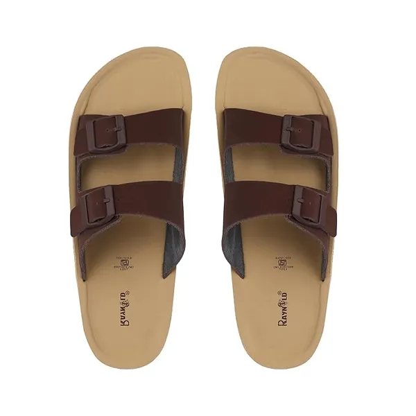 Brown_Synthetic_Leather_Upper_Eva_Midsole_Rubber_Outsole_Flat_Slip-on_Sandals_For_Men