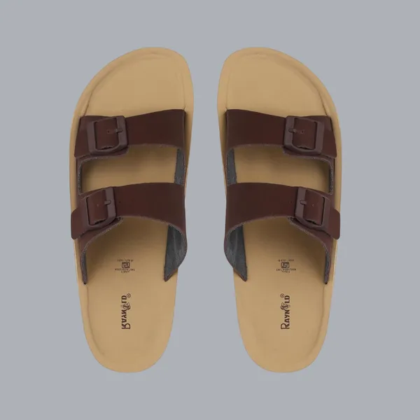 Brown_Synthetic_Leather_Upper_Eva_Midsole_Rubber_Outsole_Flat_Slip-on_Sandals_For_Men