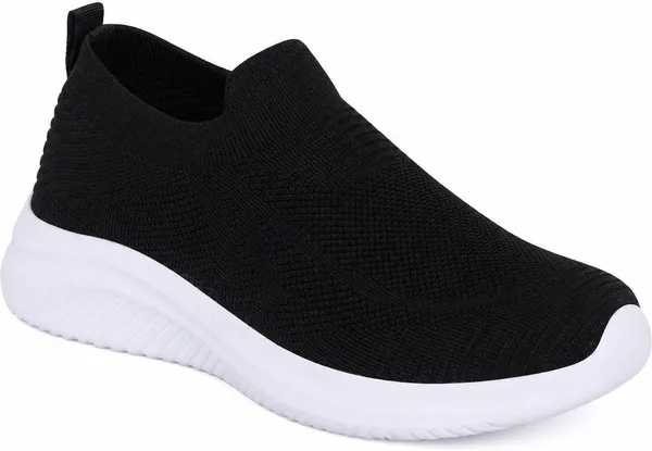 styvora_Women�s_Slip-On_Walking_Shoes_|_Lightweight_Breathable_Knit_Sneakers_for_Women_Slip_On_Sneakers_For_Women_(Black)
