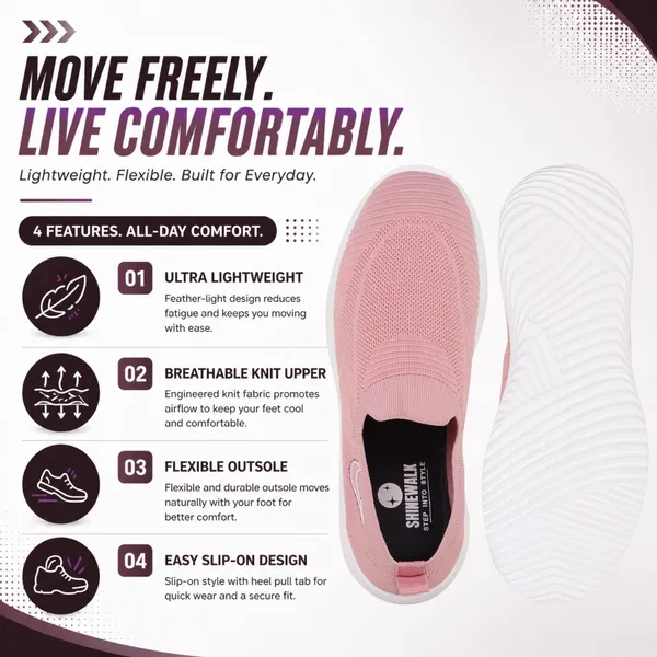 styvora_Women�s_Slip-On_Walking_Shoes_|_Lightweight_Breathable_Knit_Sneakers_for_Women_Slip_On_Sneakers_For_Unisex_(Pink_,_9)
