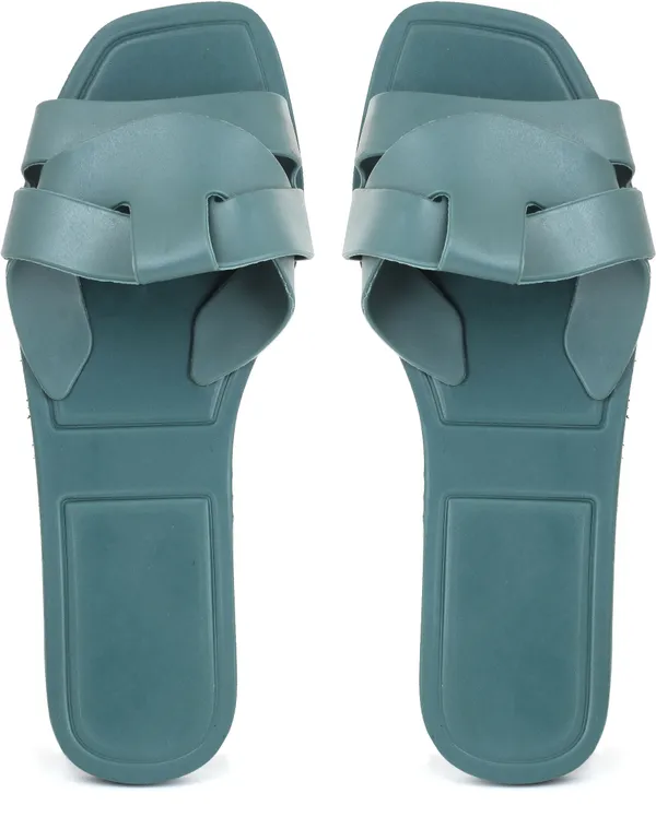 Soft_Sole_Green_Tpr_Synthetic_Leather_Slide_Sandal_For_Women