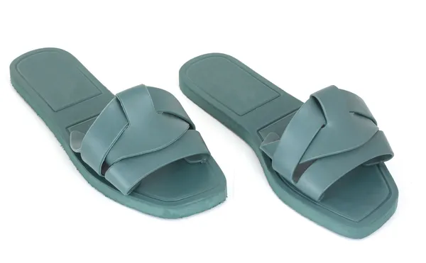 Soft_Sole_Green_Tpr_Synthetic_Leather_Slide_Sandal_For_Women